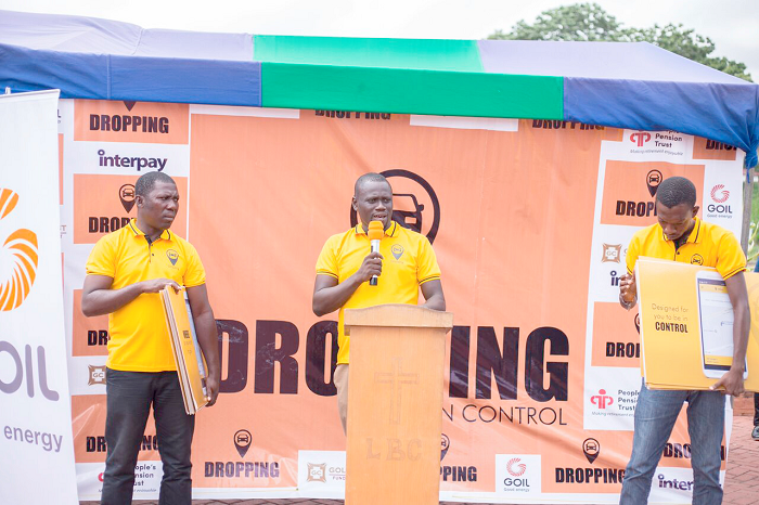  Mr George Akomeah, Co-founder and Director of Marketing/Business Development of Dropping Apps addressing the Taxi drivers 