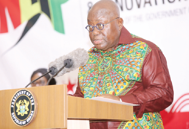 President Akufo-Addo addressing participants at the event. Picture: SAMUEL TEI ADANO