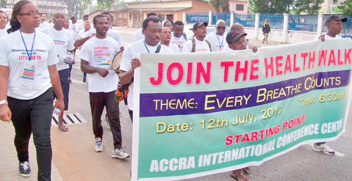 Members of the Africa Union Region on the health walk