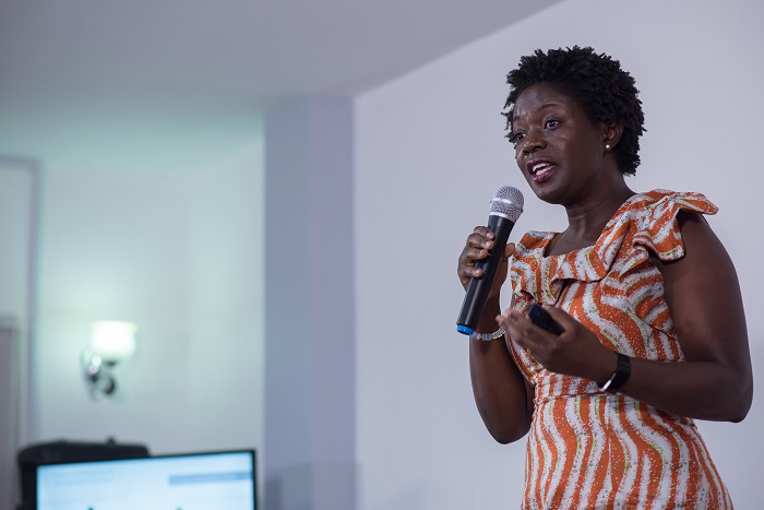 Lucy Quist addresses millennials at The Bold New Normal event held at Africa Internship Academy