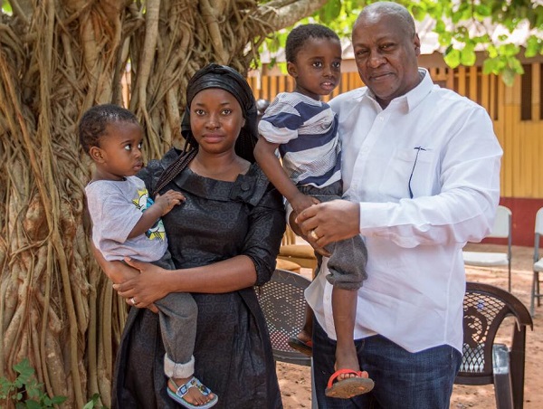 Former President Mahama and the late Major Mahama's family