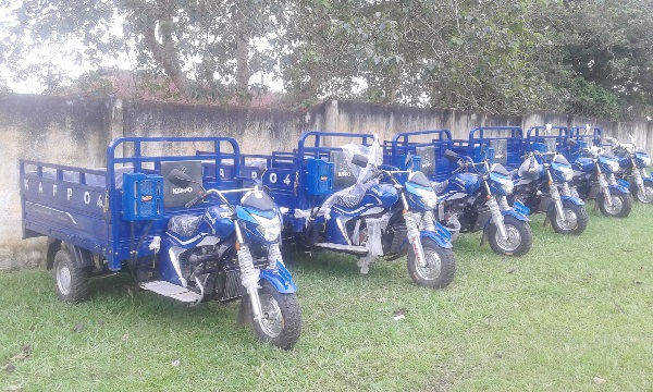 Some of the customised tricycles