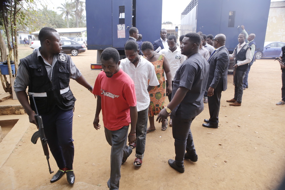 Some of the suspects in the murder of  the late Major Maxwell Mahama  appearing before the Accra District Magistrate Court in Accra. EMMANUEL ASAMOAH ADDAI 
