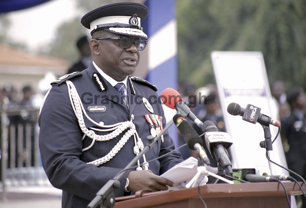 Mr David Asante-Apeatu addressing the new constables