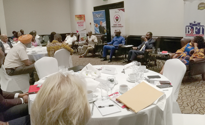 Nana Osei Bonsu (2nd right), Mr Yofi Grant (4th right) and other panel members during the discussion