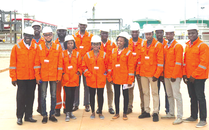  The young engineers on the premises of Atuabo Gas Processing Plant