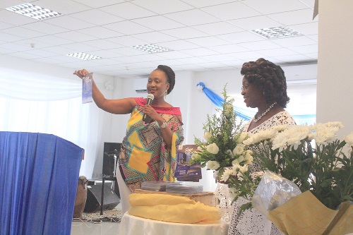 Mrs Dzigbordi K. Dosoo, CEO of Allure Spa, launching the centre. With her is Dr Ellen Hagan, CEO of L’AINE Services Limited   
