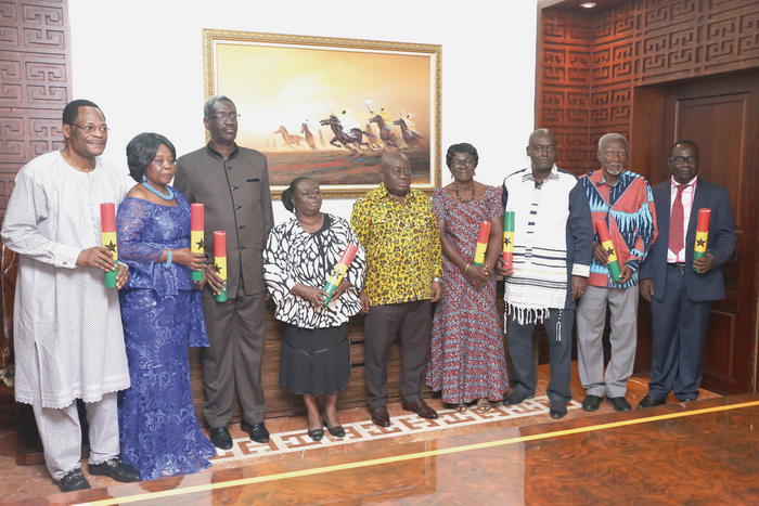 President Akufo-Addo with members of the Civil Service Council. 