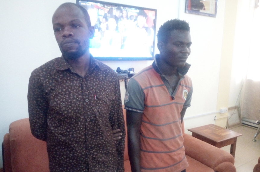 Godwin Ameka (left) and Benjamin Awusi (right) are some of the suspects arrested by the police in Operation Hit Hard 