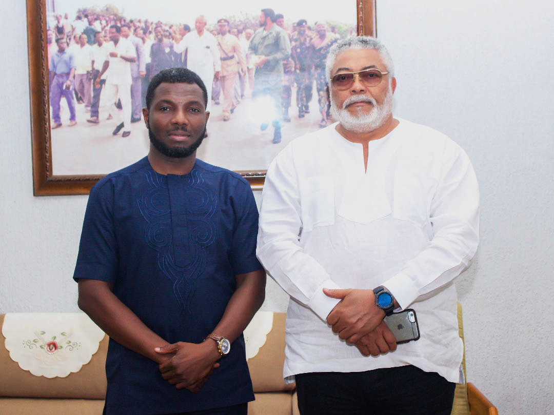 Former President Rawlings (right) with Mr Greg Parbey
