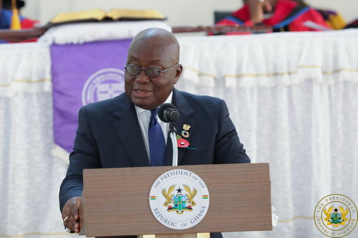 President Akufo-Addo delivering his address at the graduation ceremony