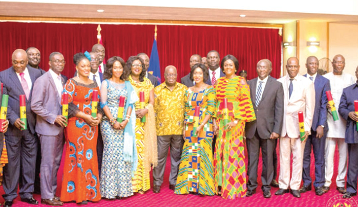 President Akufo-Addo and some of his deputy ministers