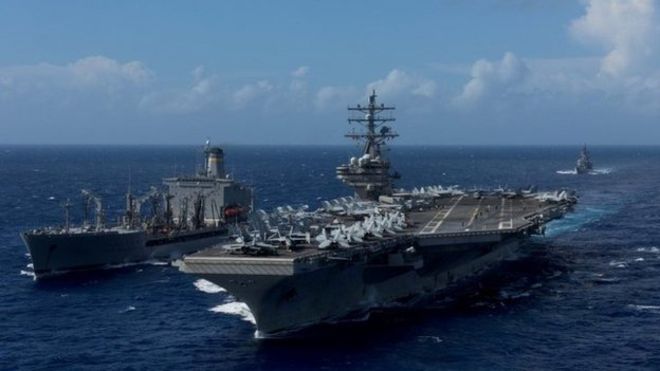 The aircraft was ferrying passengers to the USS Ronald Reagan in the Philippine Sea 