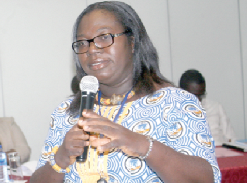  Ms Clara Osei-Boateng, Director of Policy, Advocacy Programme for Send Ghana, making a presentation 