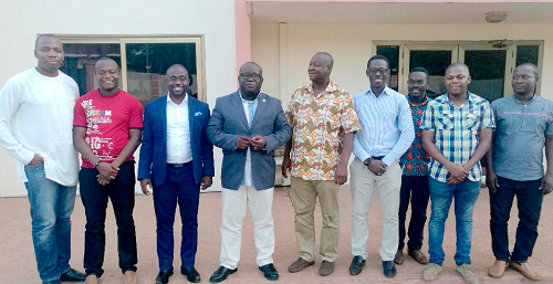 Mr Kenneth Ashigbey (4th left), with members of the NCR executive aften the courtesy call