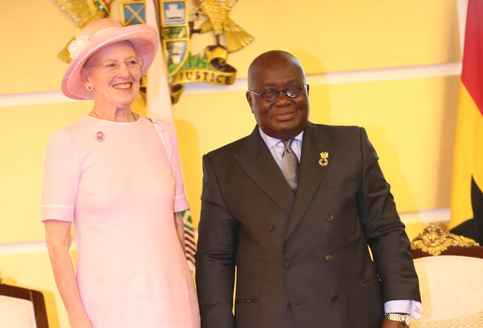 President Akufo-Addo and Her Majesty Margrethe II at the Flagstaff House 