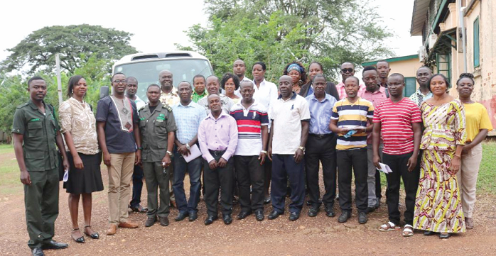 Dr Harris Andoh (3rd left) with some of the stakeholders, including Mrs Betty Boante Abeyie (2nd left), a steering committee member 