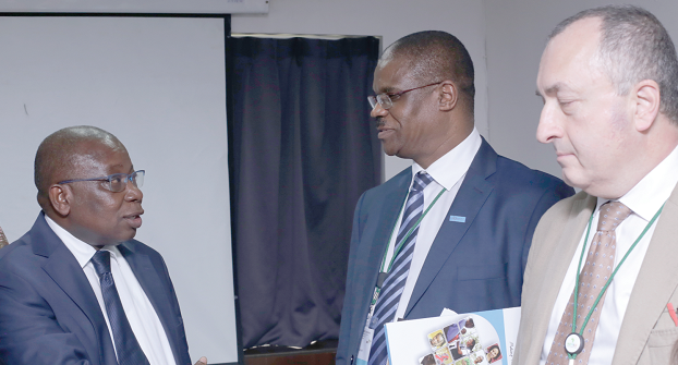  Mr Kweku Agyemang-Manu (left), Minister of Health, interacting with Dr Xavier Crespin of the World Health Organisation. Picture: EMMANUEL ASAMOAH ADDAI