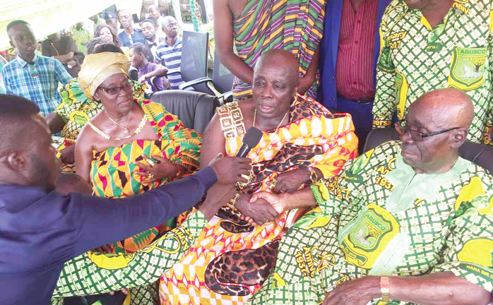 The Okyenhene, Osagyefuo Amoatia Ofori Panin speaking at the event to honour Mr Appiah Menka
