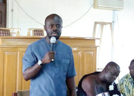 Mr Abotsi giving his  address at the inauguration