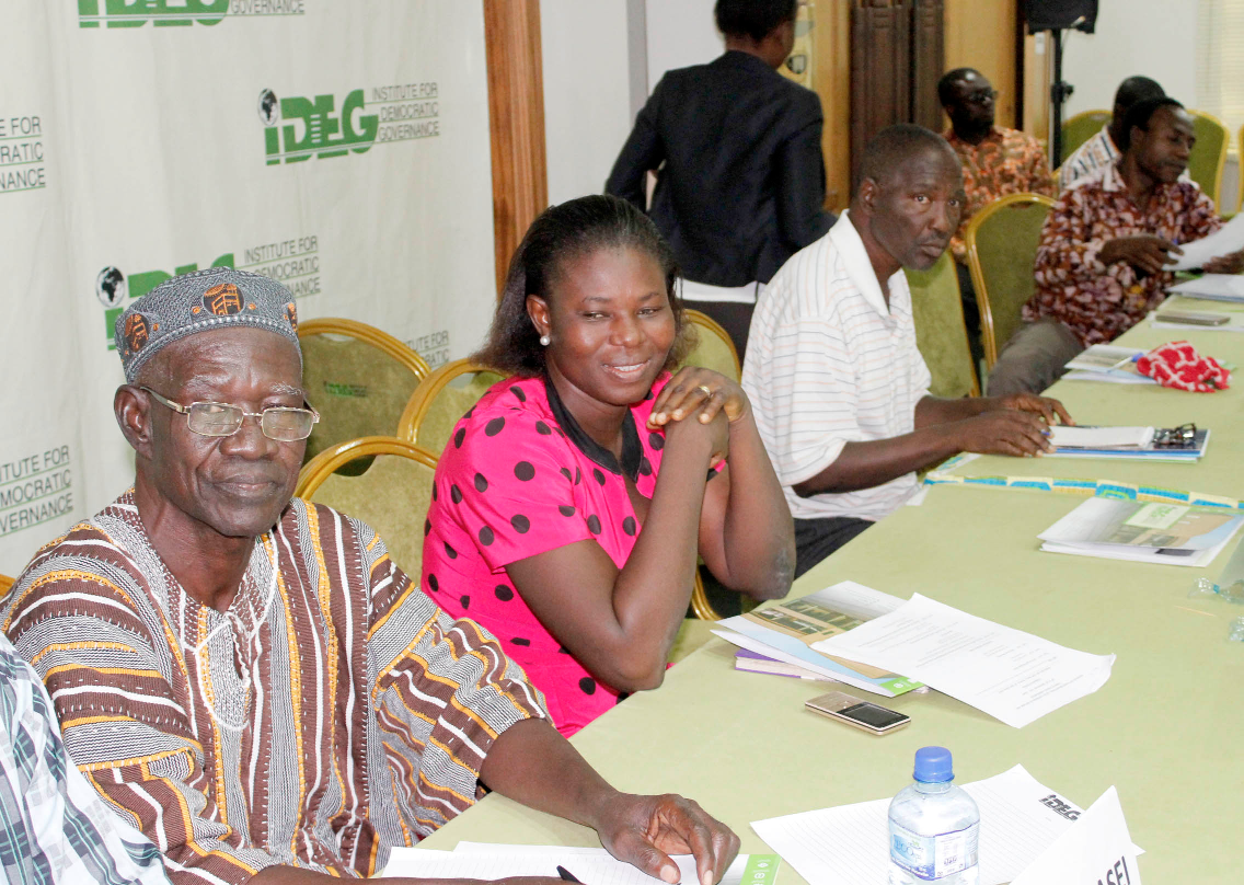 Mrs Lillian Mwintomee Kuutiero (2nd left), a community activist, at the meeting