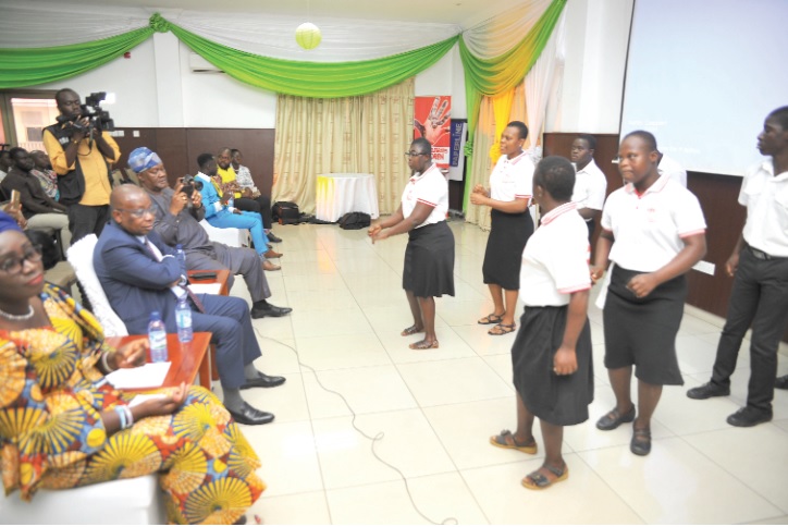 Some children of the Dzorwulu Special School in a performance at the event.