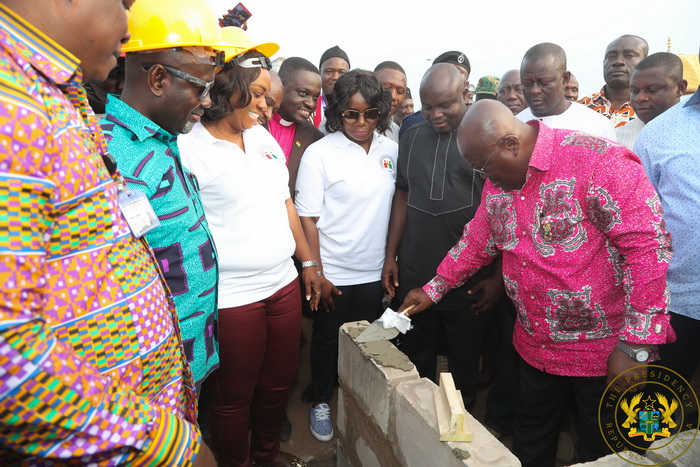 President Akufo-Addo laying the foundation stone for the project