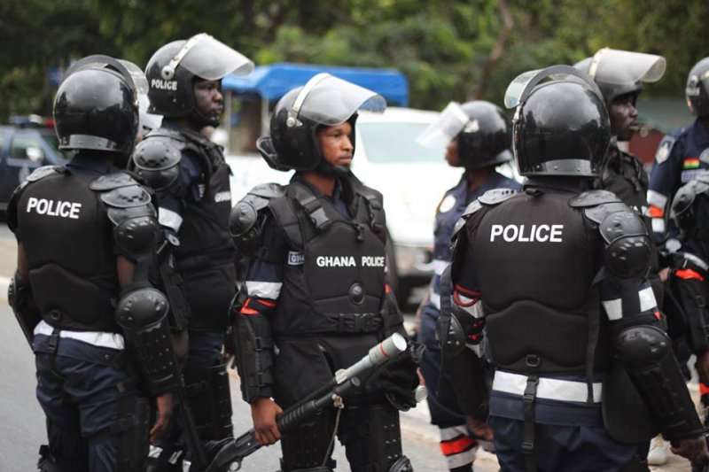 Police march Monday to assure public of security in upcoming Elections