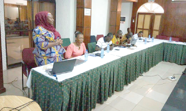 Madam Lamnatu Adam, Executive Director of Songtaba, speaking at the workshop