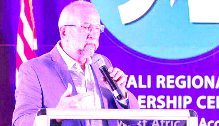 Mr Alex Deprez, the West Africa Regional Mission Director of USAID, addressing participants at the dinner.