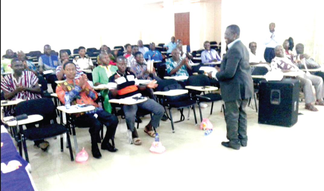 Mr Augustine Adusei, The Yilo Krobo Municipal Director of Education, launching the DEOP II