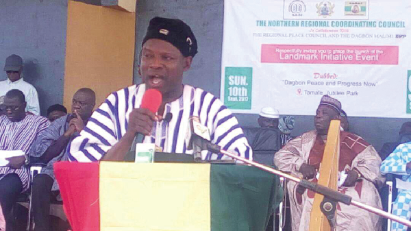 Mr Salifu Sa-eed, the  Northern Regional Minister, speaking at the launching ceremony