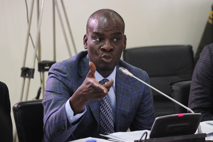 Mr  Haruna Iddrisu addressing the press
