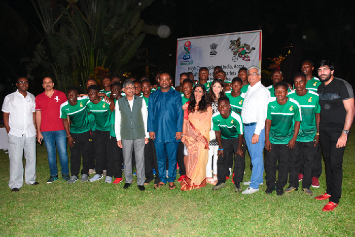 Messrs Birender Singh Yadav, Pius Enam Hadzide and some dignitaries with the team after the event