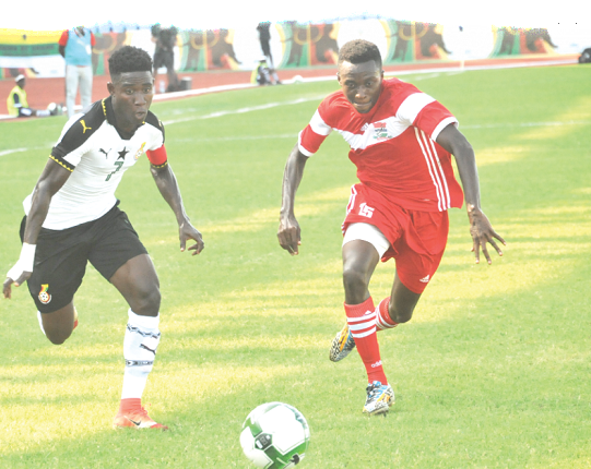 Ghana captain Isaac Twumasi (left) is expected to lead his side to victory against Guinea