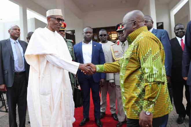 Akufo-Addo visits Buhari in Nigeria