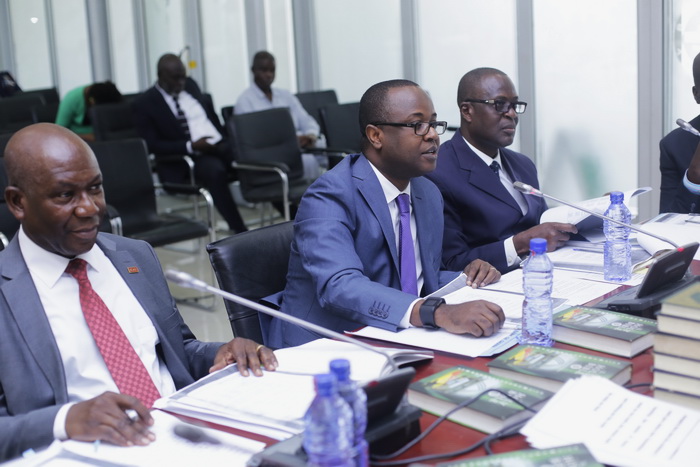 Dr Maxwell Opoku-Afari (2nd left), 1st Deputy Governor of the Bank of Ghana, answering questions at the Public Accounts Committee hearing