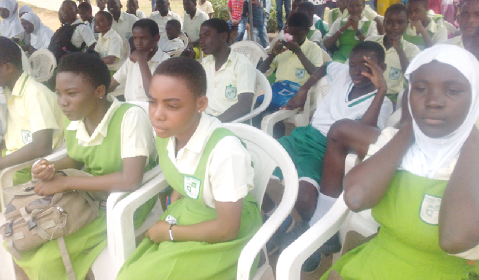  Some pupils at the ceremony.