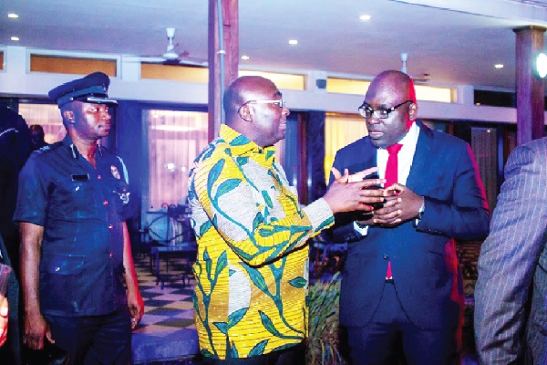 Vice President, Dr Mahamudu Bawumia interacting with Tony Burkson, President of the UKGCC at a cocktail event to mark UKGCC's first anniversary 