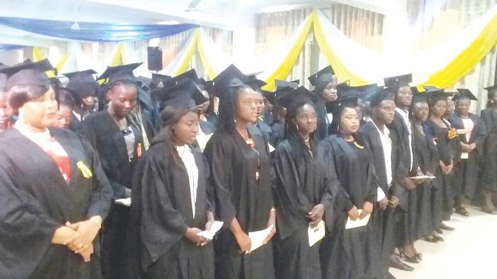 A section of students at the graduation ceremony