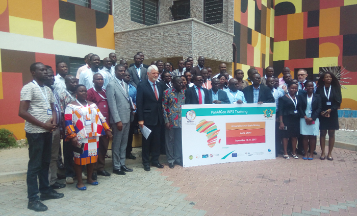 Mr William Hanna (4th left) and Mr Benito Owusu Bio (5th left) with some of the participants 