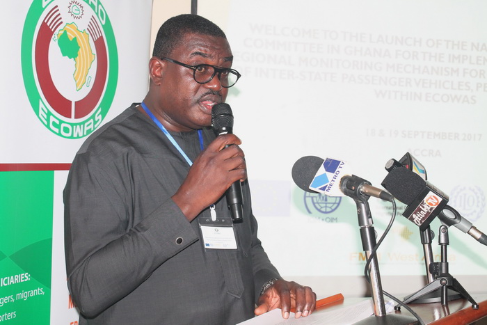 Mr Albert Siaw-Boateng, Director of Free Movement and Tourism, ECOWAS, making his remarks at the launch. 