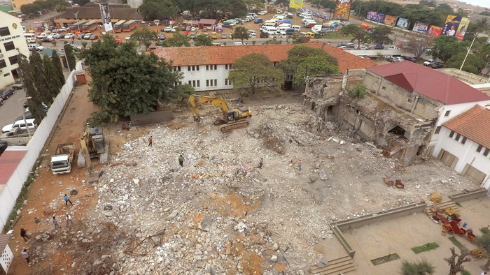 An aerial view of the Old Parliament House showing the portion that was demolished