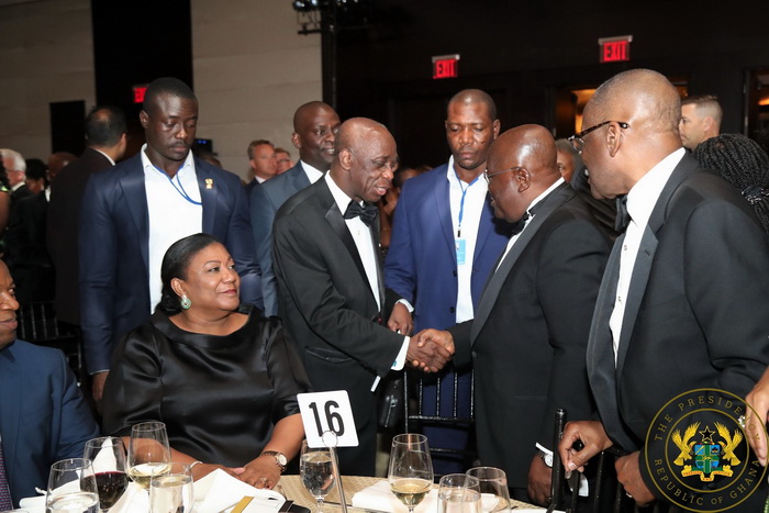 President Akufo-Addo being congratulated after the receipt of the award