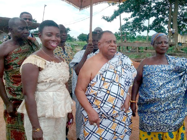 Madam Mary Boatemaa Marfo (left), the Sekyere East DCE, with Nana (Prof.) Susubiribi Krobea Asante, Asokoremanhene