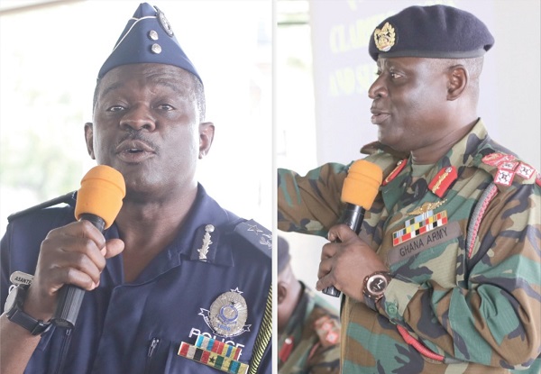 IGP David Asante-Appeatu and Lt. General, Obed Boamah Akwa.