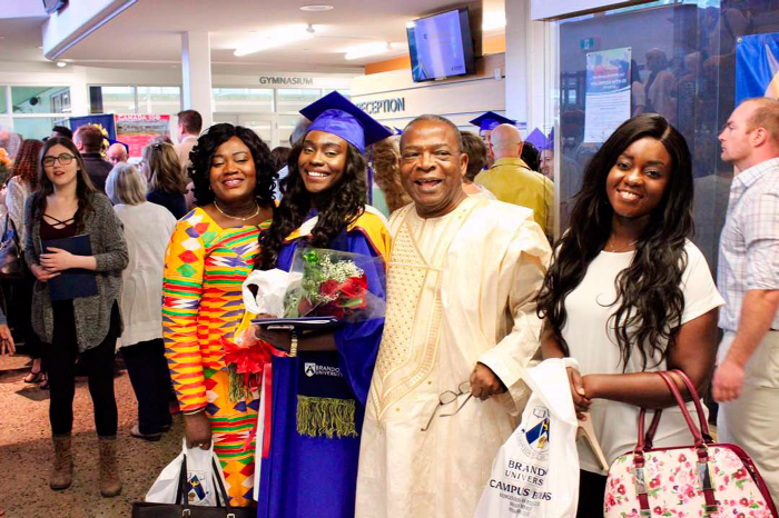 Nana Dadzie with his wife at their daughter’s graduation.