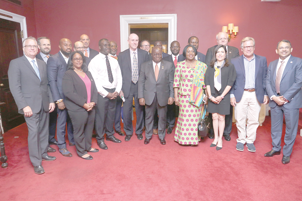  President Akufo-Addo with members of the World Cocoa Foundation after a meeting in New York