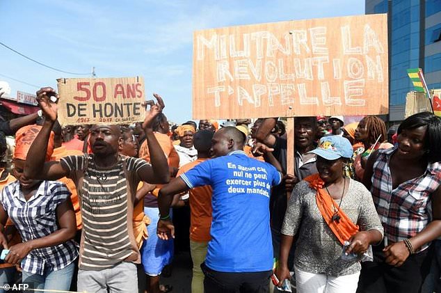 At least four people have been killed since the start of anti-government protests, such as the one pictured here in Lome on September 21, 2017, in August