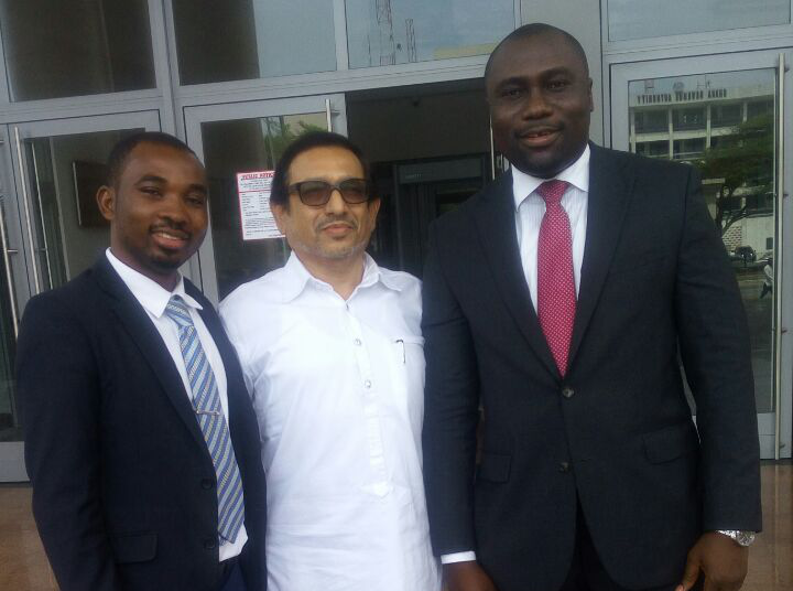Mr Sivaram (middle) with Mr Marfo (right) and Nanabanyin Ackon (left), his legal team